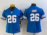 Women's Detroit Lions #26 Jahmyr Gibbs Limited Blue 2024 FUSE Vapor Jersey,baseball caps,new era cap wholesale,wholesale hats